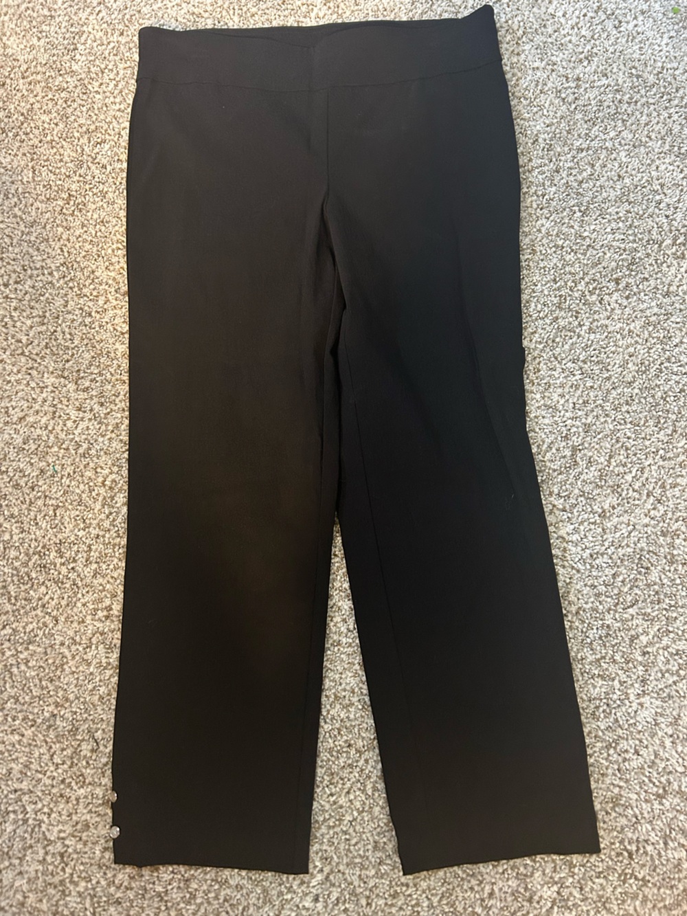 Rafaella Black Straight-Leg Dress Pants